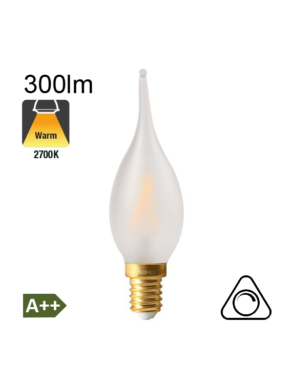 Flamme Grand Siècle Dépolie LED E14 300lm 2700K Dimmable