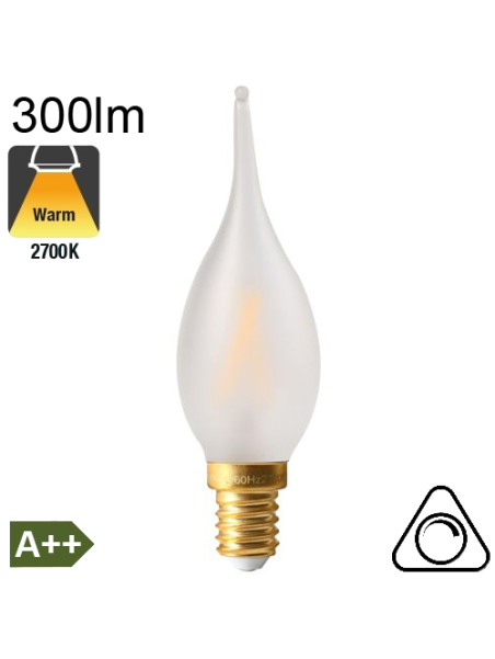 Flamme Grand Siècle Dépolie LED E14 300lm 2700K Dimmable