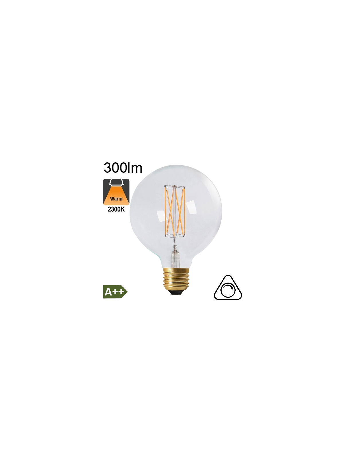 Globe LED Ø125 E27 300lm 2300K Dimmable