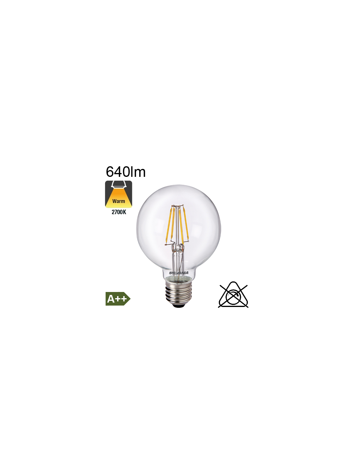 Globe LED Ø80 E27 640lm 2700K