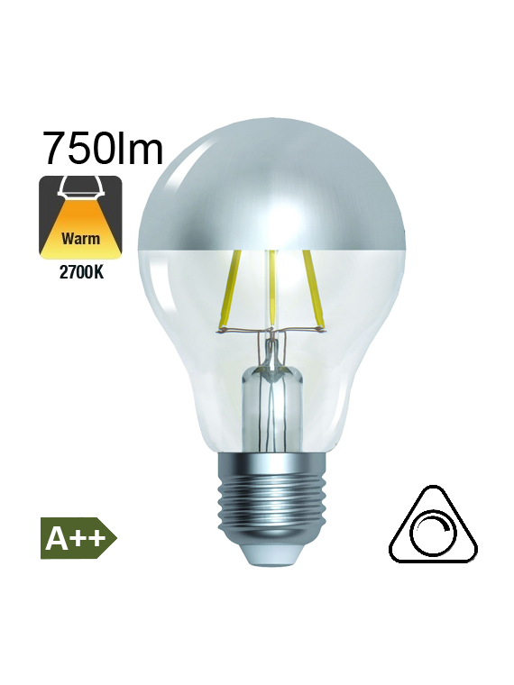 Standard Calotte Argentée LED E27 750lm 2700K Dimmable