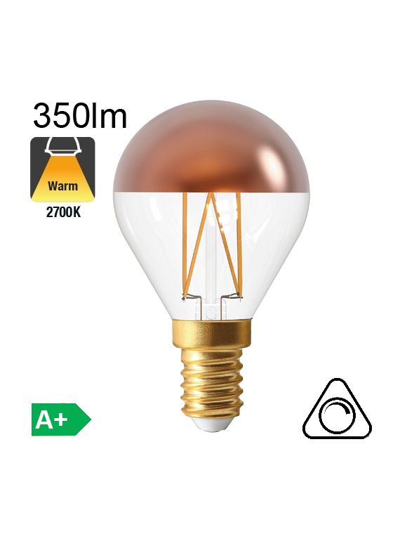 Sphérique Calotte Bronze Led E14 350lm 2700K Dimmable