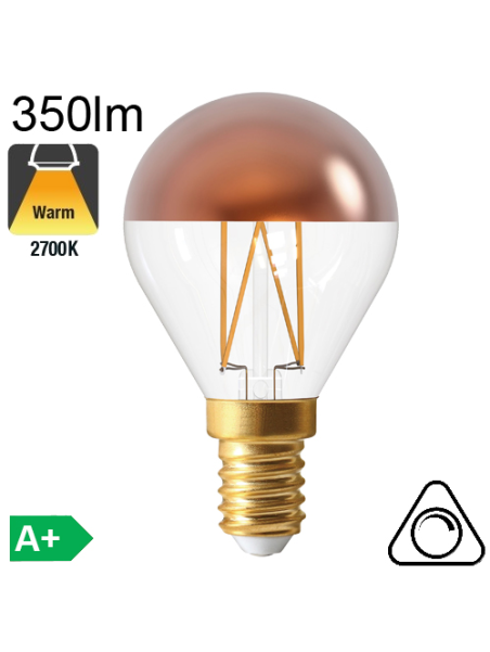 Sphérique Calotte Bronze Led E14 350lm 2700K Dimmable