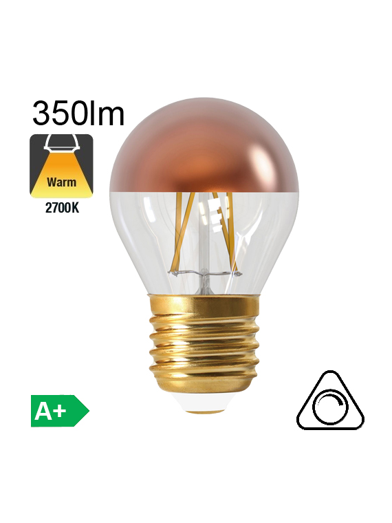 Sphérique Calotte Bronze Led E27 350lm 2700K Dimmable