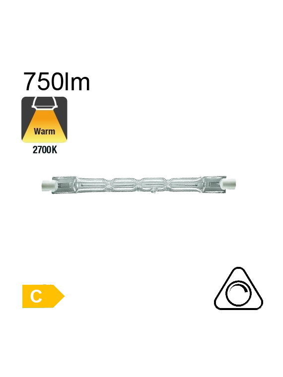 R7S 78mm Halogène 48W 750lm Osram