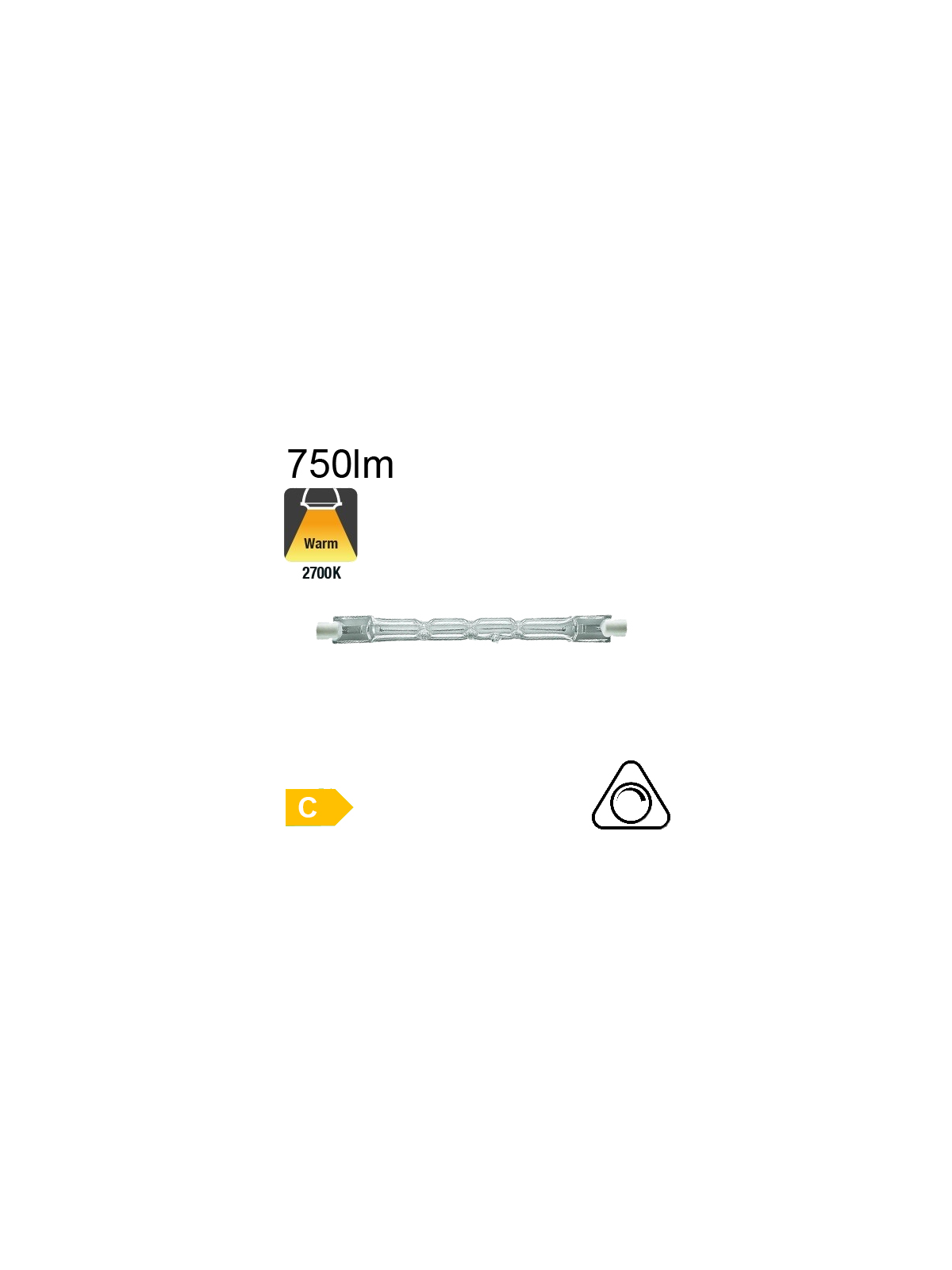 R7S 78mm Halogène 48W 750lm Osram