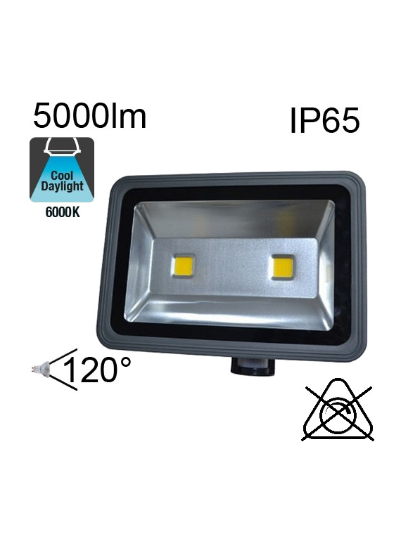 Projecteur Led IP65 80W 5000lm 6000K avec Détecteur