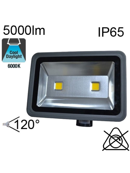 Projecteur Led IP65 80W 5000lm 6000K avec Détecteur