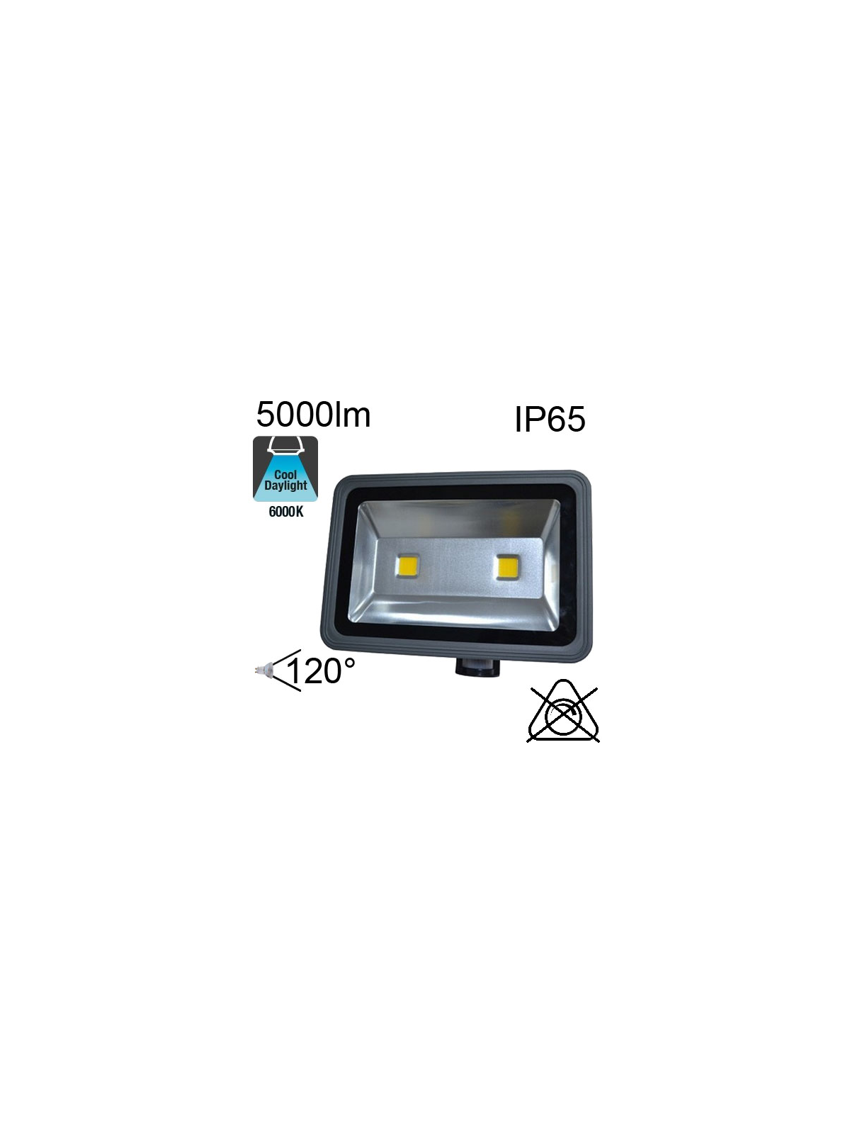 Projecteur Led IP65 80W 5000lm 6000K avec Détecteur