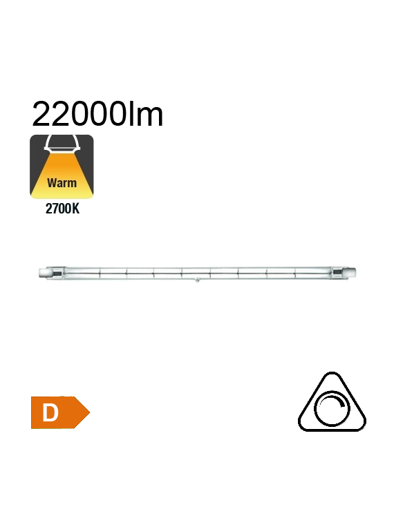 R7s 189mm Halogène 1000W 22000lm