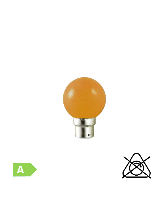 Sphérique LED B22 1W Orange