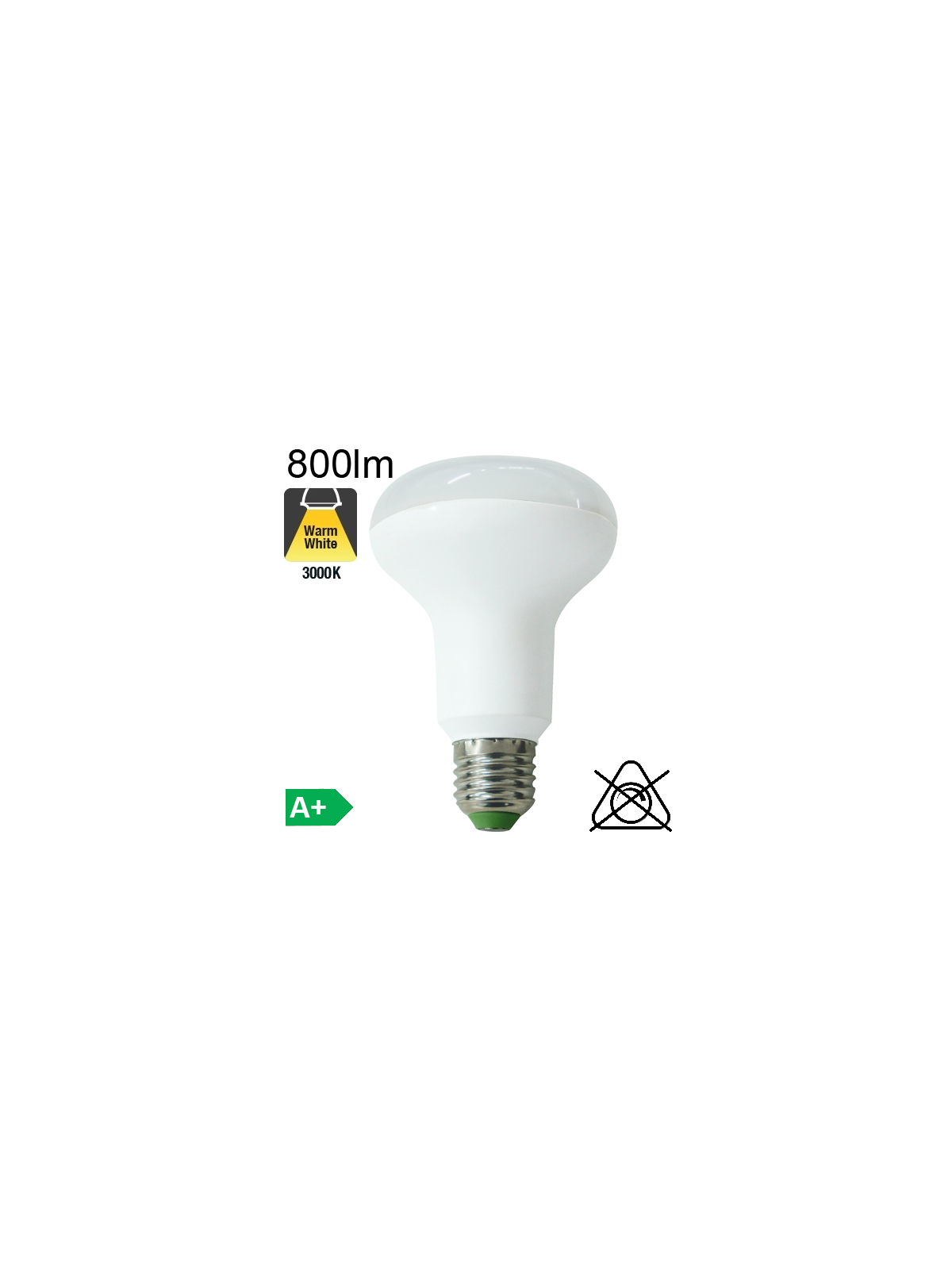 Spot Réflecteur R80 LED E27 800lm 3000K