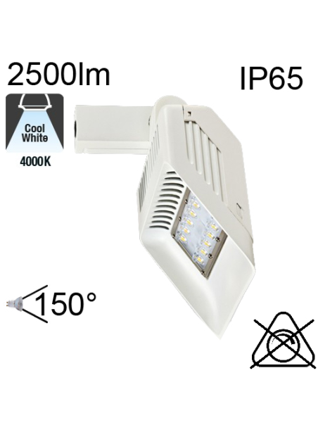 Casquette pour éclairage vitrine Led IP65 30W 2500lm 4000K