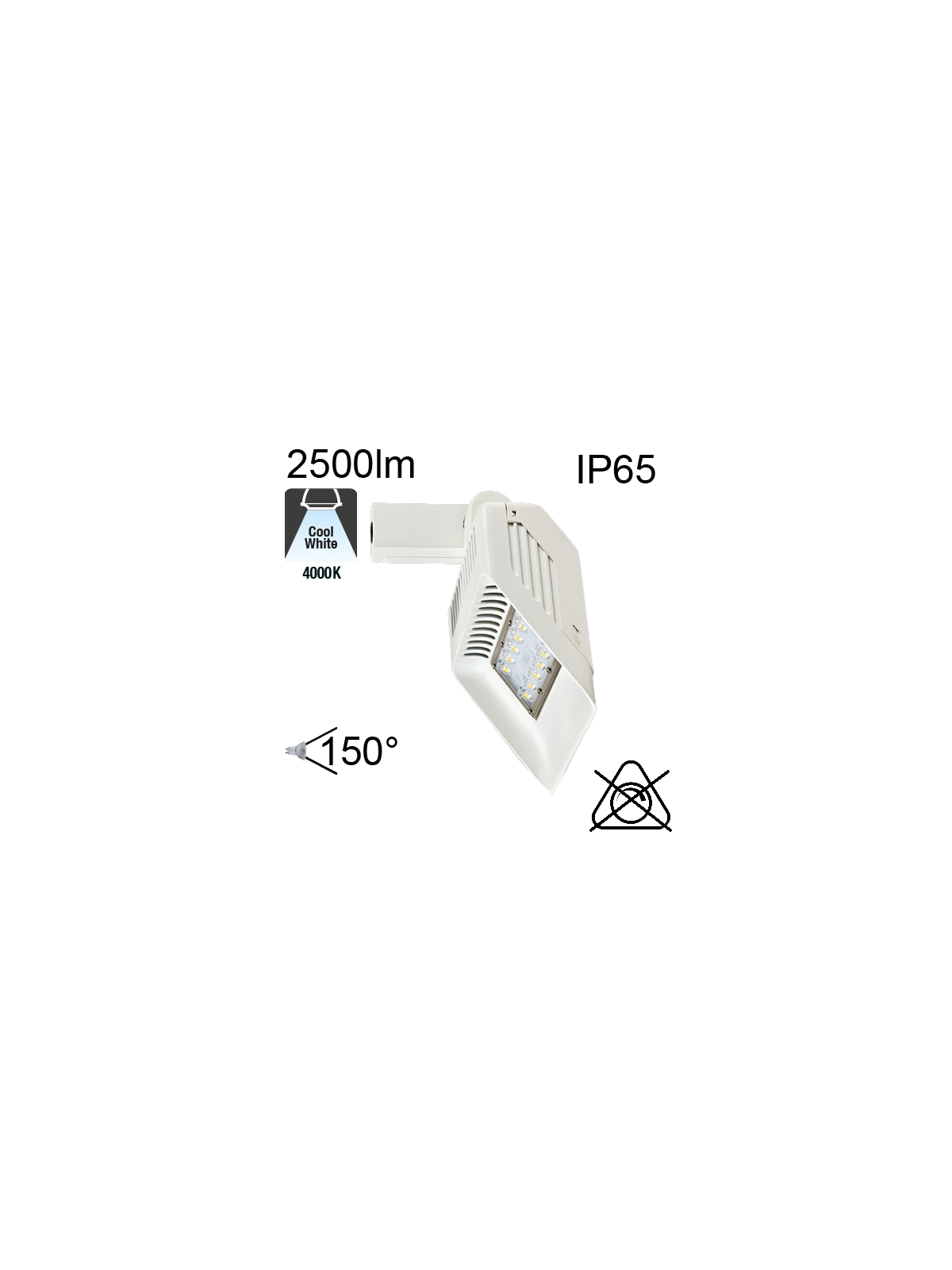 Casquette pour éclairage vitrine Led IP65 30W 2500lm 4000K