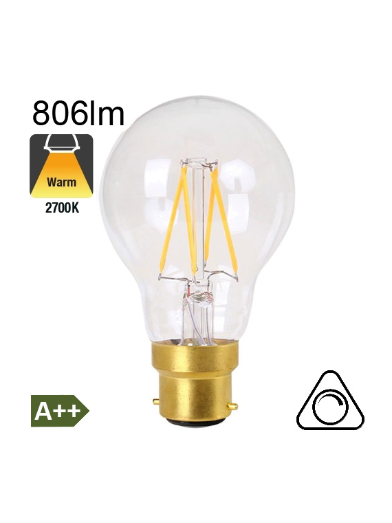 Standard LED B22 806lm 2700K Dimmable