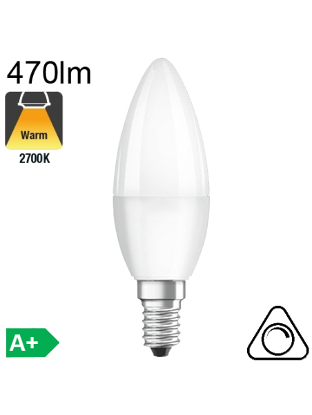 Flamme LED E14 470lm 2700K Dimmable