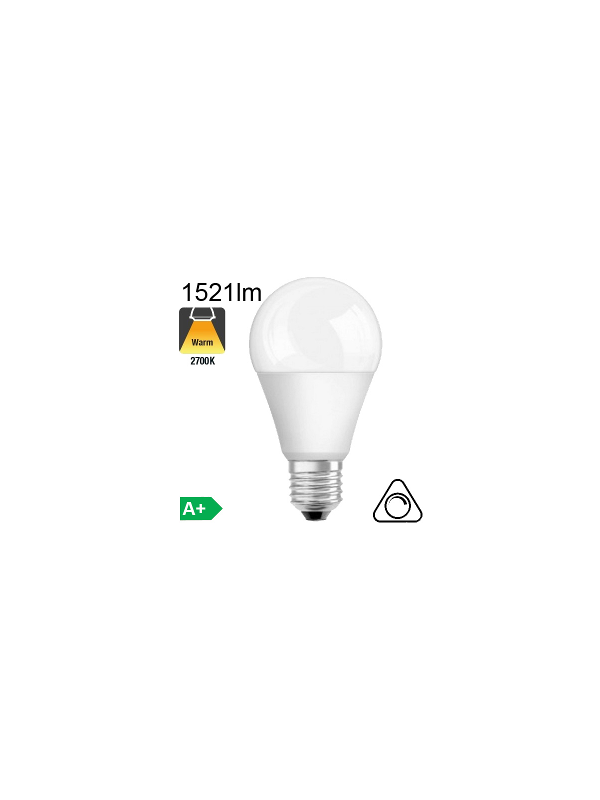 Standard LED E27 1521lm 2700K Dimmable