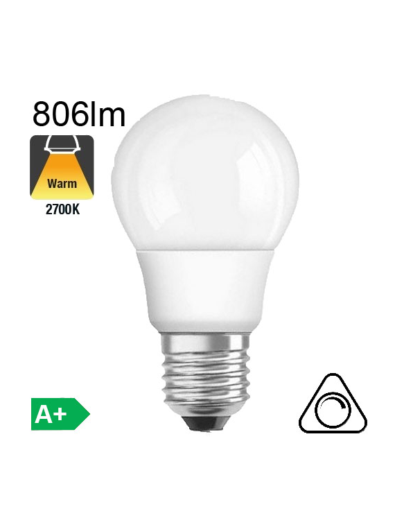 Standard LED E27 806lm 2700K Dimmable