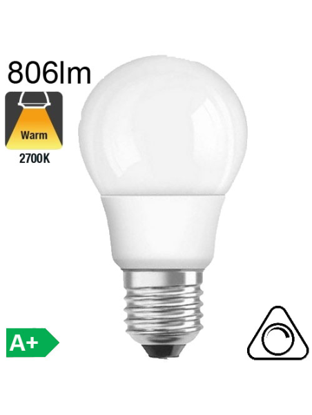 Standard LED E27 806lm 2700K Dimmable