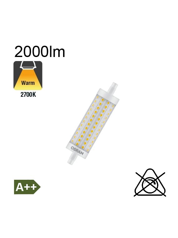 R7S 118mm LED 2000lm 2700K