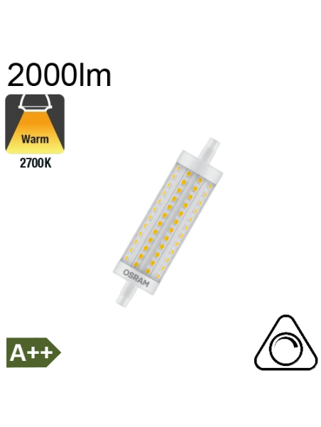 R7S 118mm LED 2000lm 2700K Dimmable