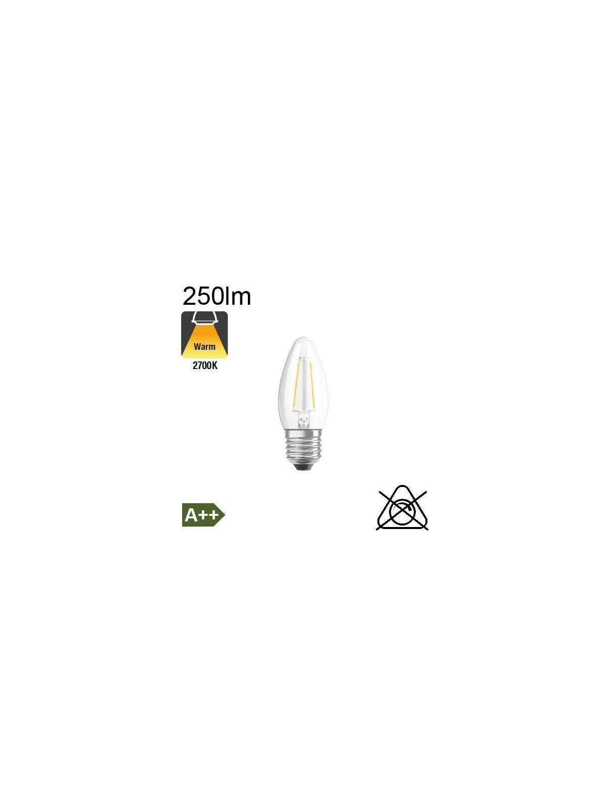 Flamme LED E27 250lm 2700K