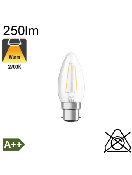 Flamme LED B22 250lm 2700K