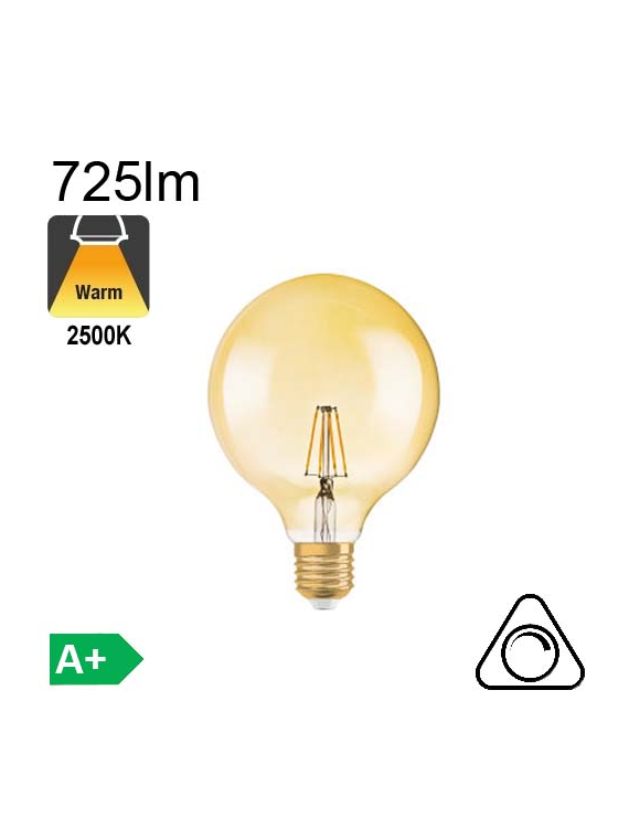 Globe ambré Led Ø125 E27 725lm 2500K