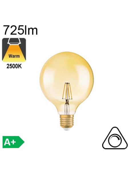 Globe ambré Led Ø125 E27 725lm 2500K