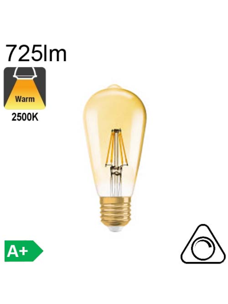 Edison Ambrée Led E27 725lm 2500K Dimmable