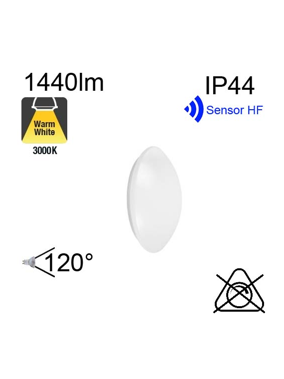 Hublot LED IP44 18W 1440lm 3000K sensor HF