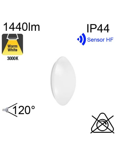 Hublot LED IP44 18W 1440lm 3000K sensor HF