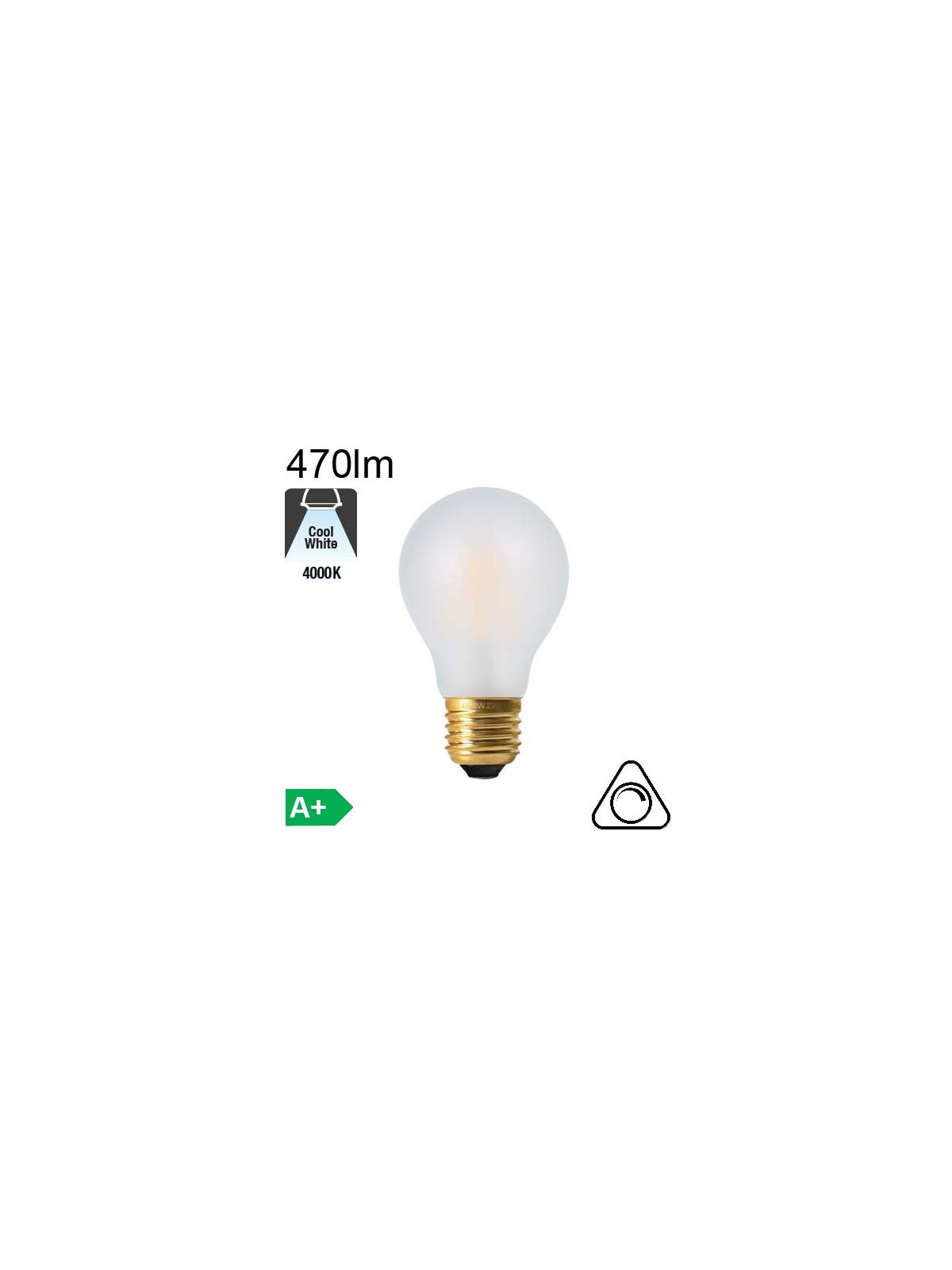 Standard Dépolie LED E27 470lm 4000K Dimmable