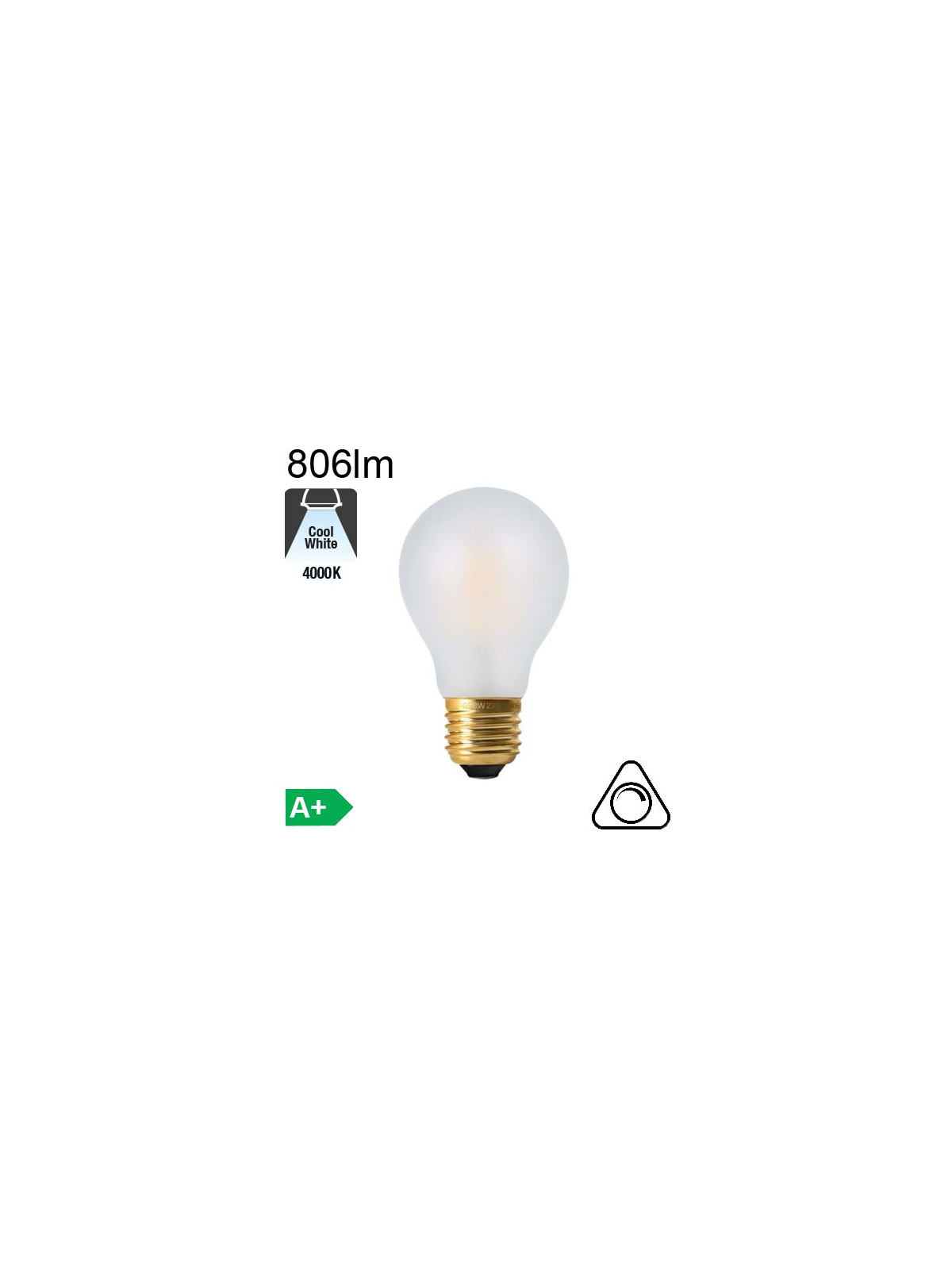 Standard Dépolie LED E27 806lm 4000K Dimmable