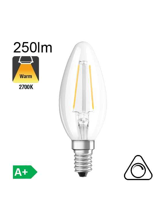 Flamme LED E14 250lm 2700K Dimmable