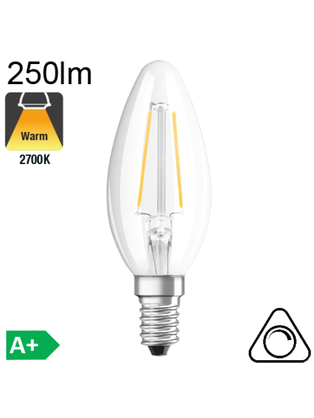 Flamme LED E14 250lm 2700K Dimmable