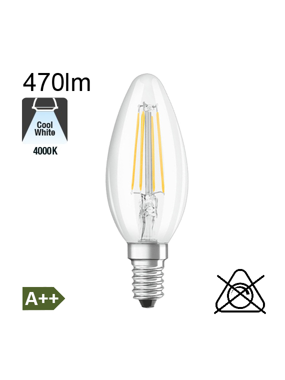 Flamme LED E14 470lm 4000K