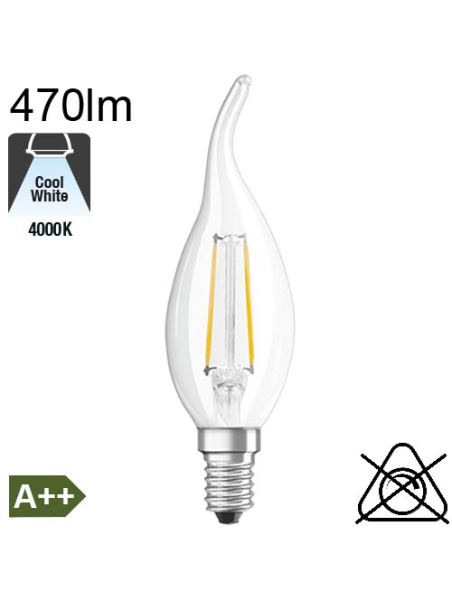 Flamme Coup de Vent LED E14 470lm 4000K