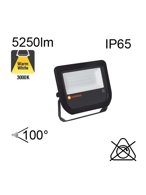 Projecteur Noir Led IP65 50W 5250lm 3000K