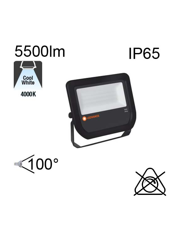 Projecteur Noir Led IP65 50W 5500lm 4000K