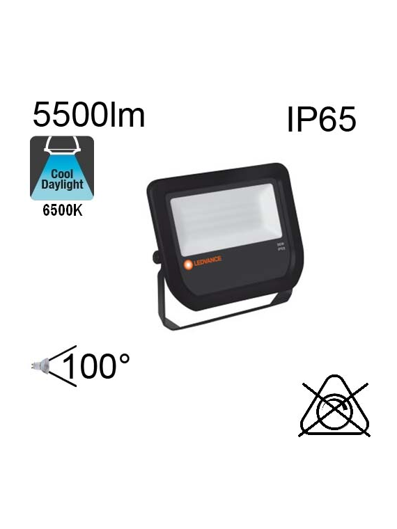 Projecteur Noir Led IP65 50W 5500lm 6500K