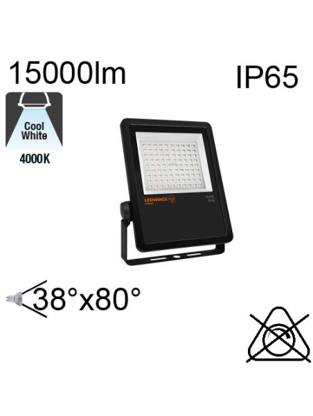 Projecteur Asymétrique Noir Led IP65 150W 15000lm 4000K