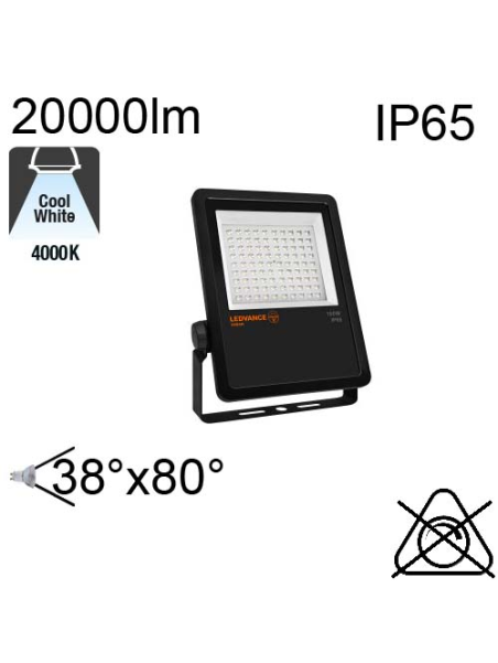 Projecteur Asymétrique Noir Led IP65 200W 20000lm 4000K