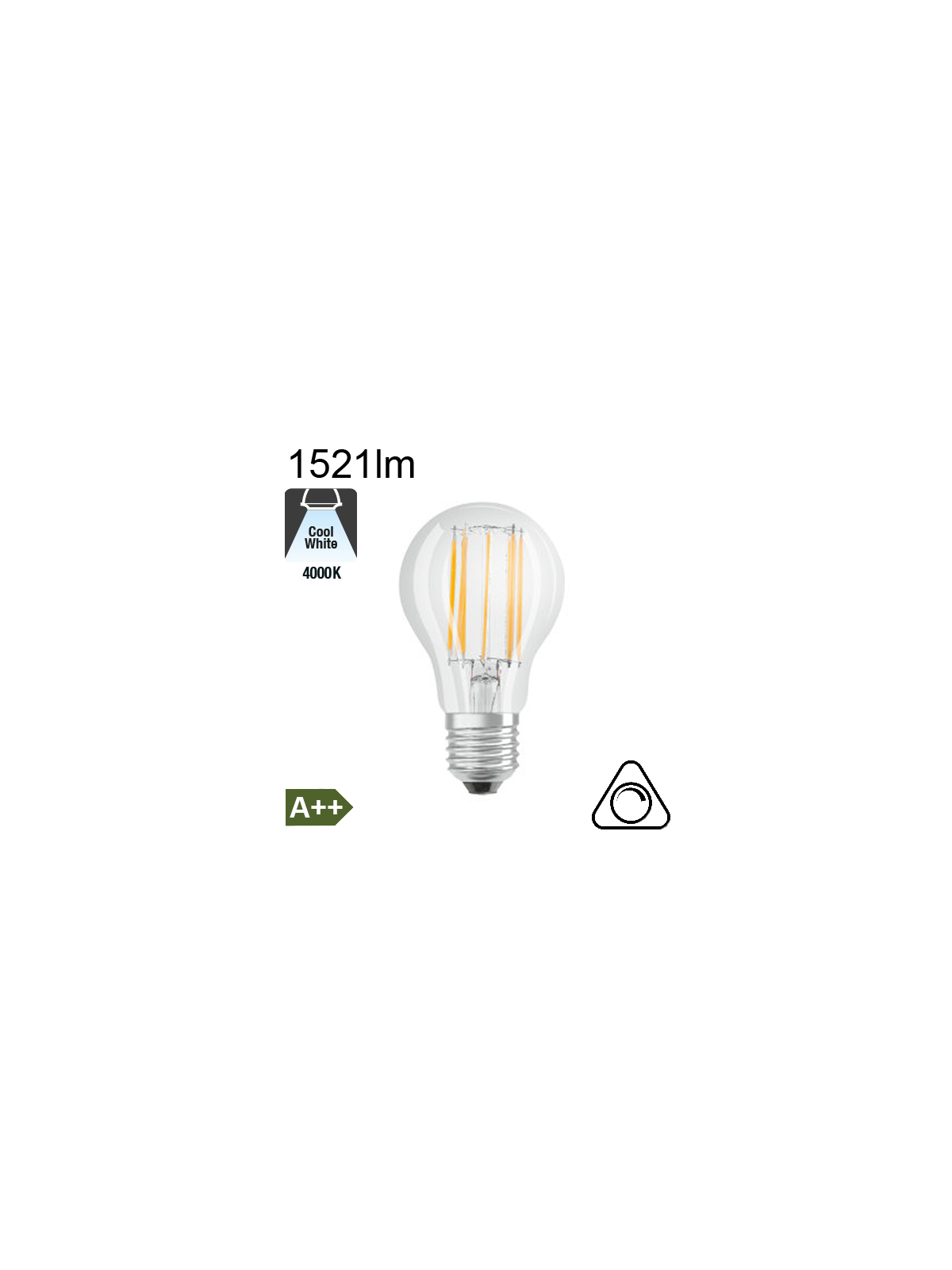 Standard LED E27 1521lm 4000K Dimmable