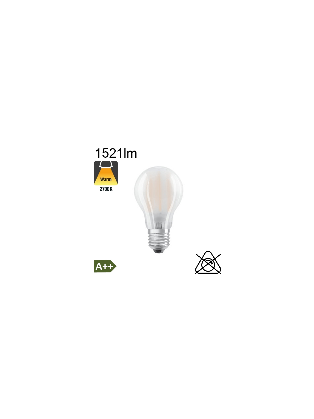 Standard Dépolie LED E27 1521lm 2700K