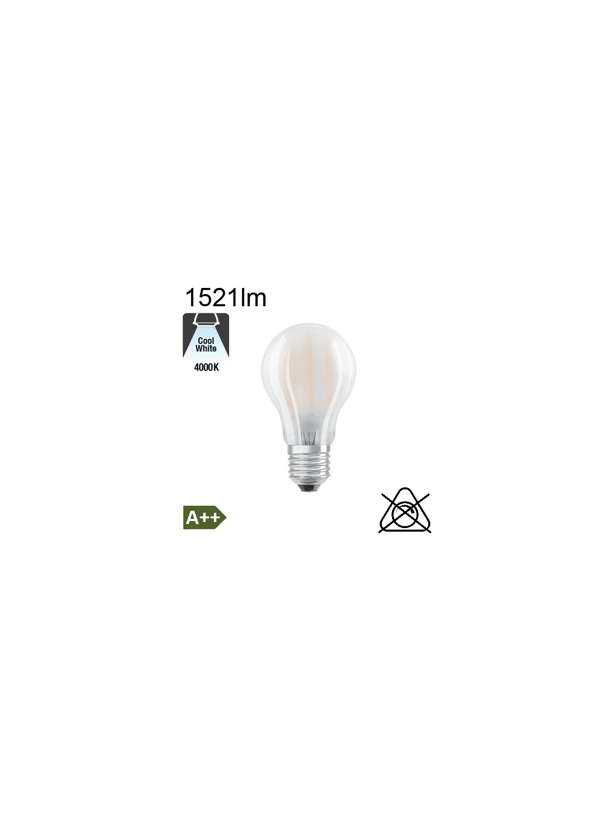 Standard Dépolie LED E27 1521lm 4000K