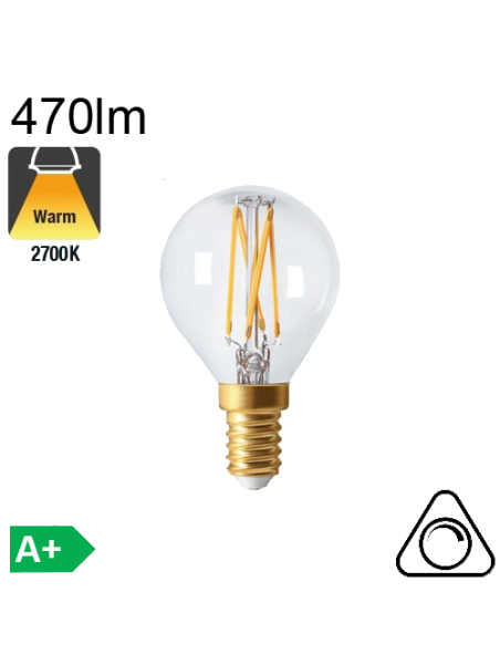 Sphérique LED E14 470lm 2700K Dimmable