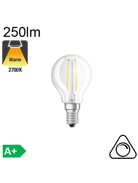 Sphérique LED E14 250lm 2700K Dimmable