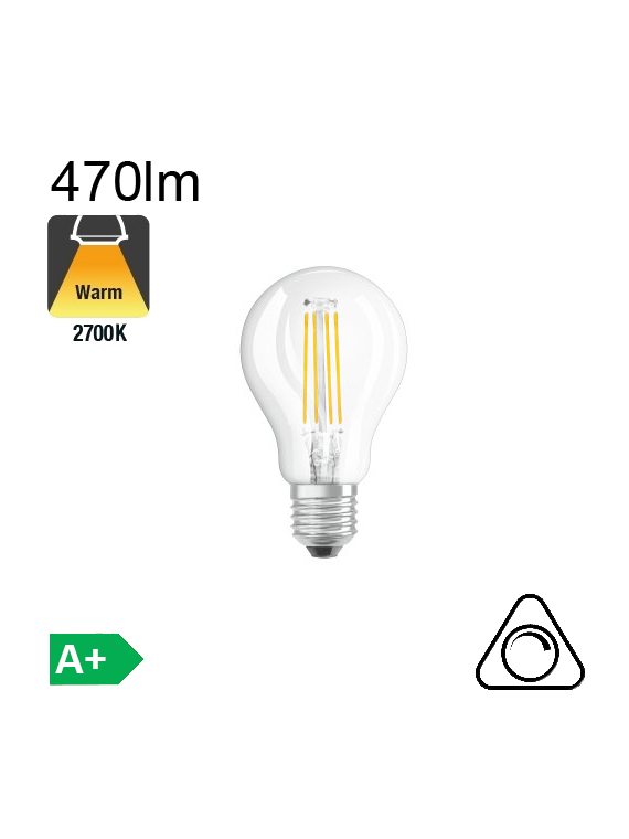 Sphérique LED E27 470lm 2700K Dimmable