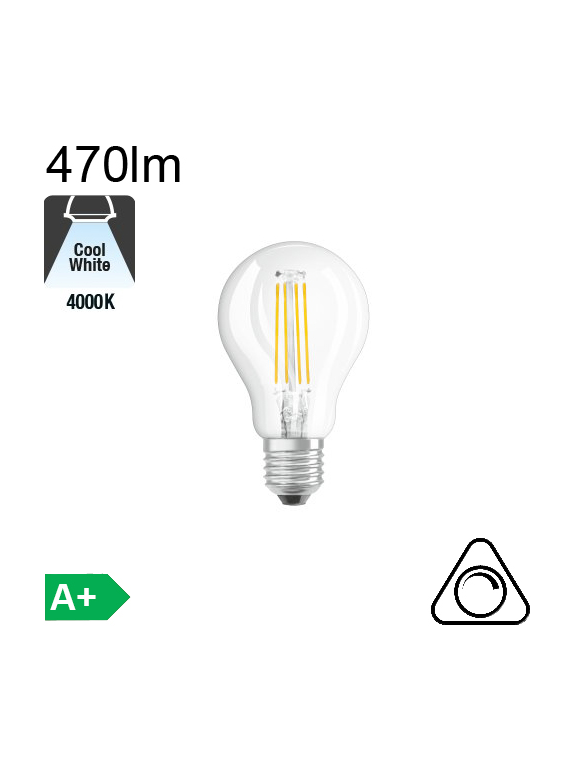 Sphérique LED E27 470lm 4000K Dimmable